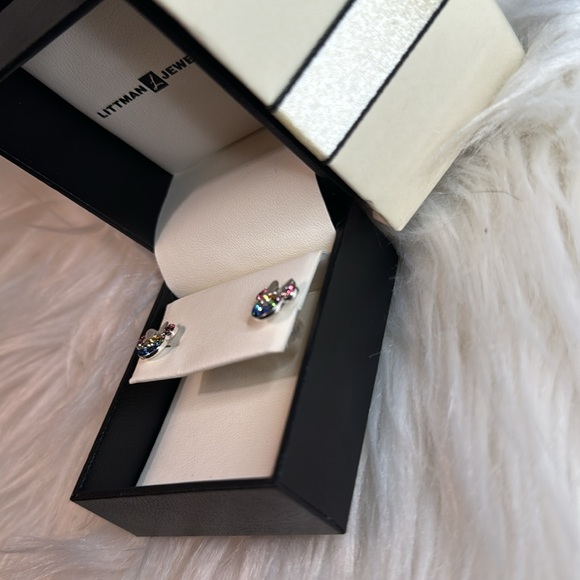 Littman Jewelers DISNEY Minnie Mouse Rainbow Stud Earrings - Sterling Silver - Picture 2 of 6